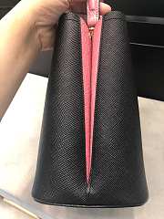 Small Saffiano Leather Prada Crocodile Bag Black Pink | 1BA217 - 5