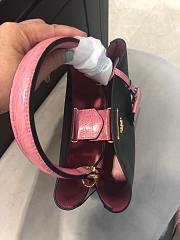 Small Saffiano Leather Prada Crocodile Bag Black Pink | 1BA217 - 4