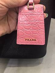 Small Saffiano Leather Prada Crocodile Bag Black Pink | 1BA217 - 2