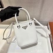 Prada Small Brushed Leather Tote Bag White | 1BA331 - 1