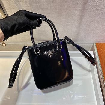 Prada Small Brushed Leather Tote Bag Black | 1BA331