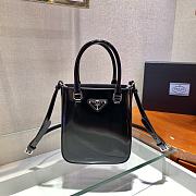 Prada Small Brushed Leather Tote Bag Black | 1BA331 - 5