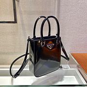 Prada Small Brushed Leather Tote Bag Black | 1BA331 - 4