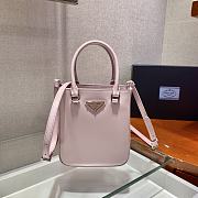 Prada Small Brushed Leather Tote Bag Alabaster Pink | 1BA331 - 5