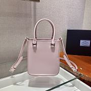 Prada Small Brushed Leather Tote Bag Alabaster Pink | 1BA331 - 4