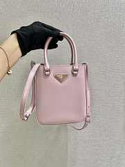 Prada Small Brushed Leather Tote Bag Alabaster Pink | 1BA331 - 2