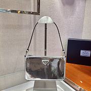 Saffiano leather mini bag silver | 1BC155 - 1