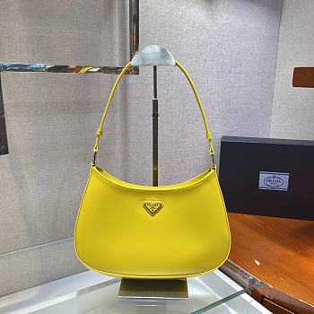 Prada Cleo brushed leather shoulder bag yellow 30cm | 1BC156