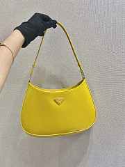 Prada Cleo brushed leather shoulder bag yellow 30cm | 1BC156 - 4