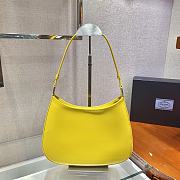 Prada Cleo brushed leather shoulder bag yellow 30cm | 1BC156 - 3