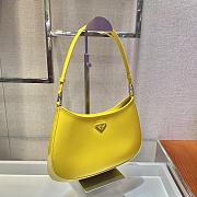 Prada Cleo brushed leather shoulder bag yellow 30cm | 1BC156 - 2