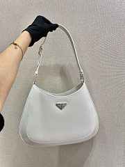 Prada Cleo brushed leather shoulder bag white 30cm | 1BC156 - 5
