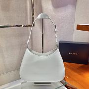 Prada Cleo brushed leather shoulder bag white 30cm | 1BC156 - 6