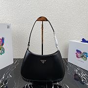 Prada Cleo brushed leather shoulder bag black 27cm | 1BC156 - 1