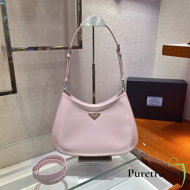 Prada Cleo brushed leather shoulder bag pink 30cm | 1BC156 - 1