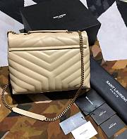 YSL Loulou Small Bag Beige Golden Harware 494699 size 24cm  - 6