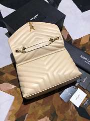 YSL Loulou Small Bag Beige Golden Harware 494699 size 24cm  - 4