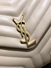 YSL Loulou Small Bag Beige Golden Harware 494699 size 24cm  - 3