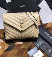 YSL Loulou Small Bag Beige Golden Harware 494699 size 24cm  - 2