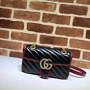 Gucci Shoulder GG Marmont Mini Black/Red | 446744 - 1