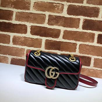 Gucci Shoulder GG Marmont Mini Black/Red | 446744