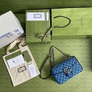 Gucci Shoulder GG Marmont Mini Blue | 443497 - 2