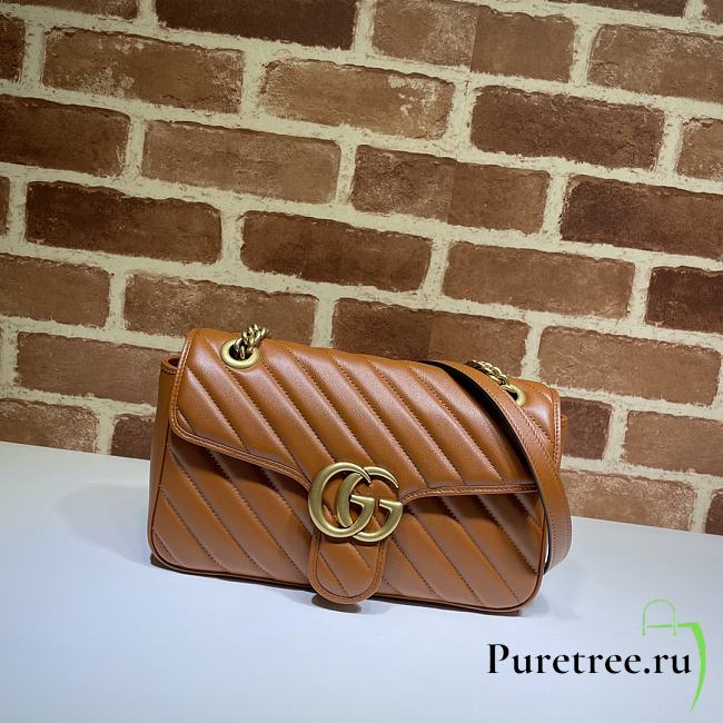 Gucci Shoulder GG Marmont Brown | 443497 - 1