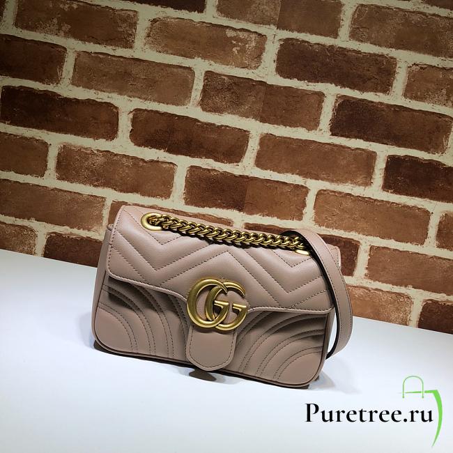 Gucci Shoulder GG Marmont Mini Beige | 446744 - 1