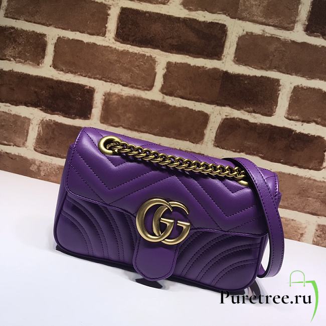 Gucci Shoulder GG Marmont Mini Purple | 446744 - 1