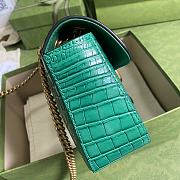 GG Marmont crocodile small shoulder green bag | 443497 - 6