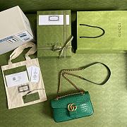 GG Marmont crocodile small shoulder green bag | 443497 - 5