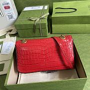 GG Marmont crocodile small shoulder red bag | 443497 - 5