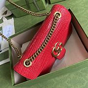 GG Marmont crocodile small shoulder red bag | 443497 - 3