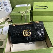 GG Marmont crocodile small shoulder black bag | 443497 - 1