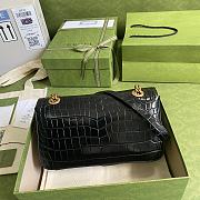 GG Marmont crocodile small shoulder black bag | 443497 - 5