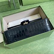GG Marmont crocodile small shoulder black bag | 443497 - 3