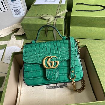 GG Marmont crocodile mini top handle green bag | 547260 