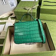 GG Marmont crocodile mini top handle green bag | 547260  - 4