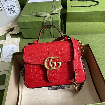 GG Marmont crocodile mini top handle red bag | 547260