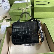 GG Marmont crocodile mini top handle black bag | 547260 - 2