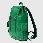 GG embossed backpack green leather | 625770 - 4