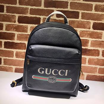Gucci Print Leather Backpack black | 547834