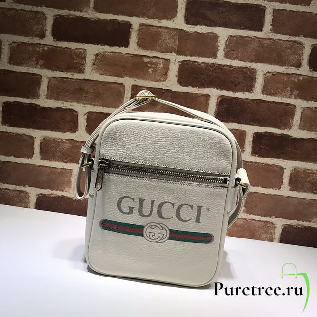 Gucci Print Messenger Bag in white | 523591 - 1