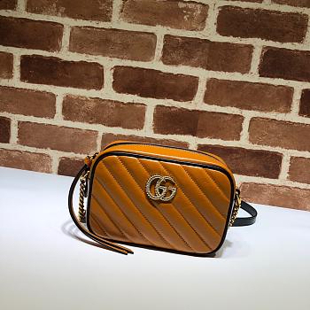 GG Marmont small matelassé shoulder bag brown 18cm | 448065