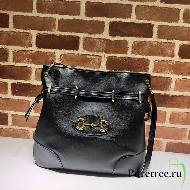 Gucci 1955 Horsebit Messenger Black Bag | 602089 - 1