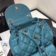 Chanel Grained Calfskin Blue Backpack | AS1371 - 5