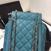 Chanel Grained Calfskin Blue Backpack | AS1371 - 3