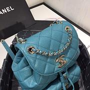 Chanel Grained Calfskin Blue Backpack | AS1371 - 2
