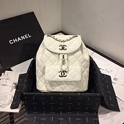 Chanel Grained Calfskin White Backpack | AS1371 - 1