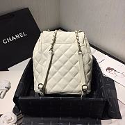 Chanel Grained Calfskin White Backpack | AS1371 - 2